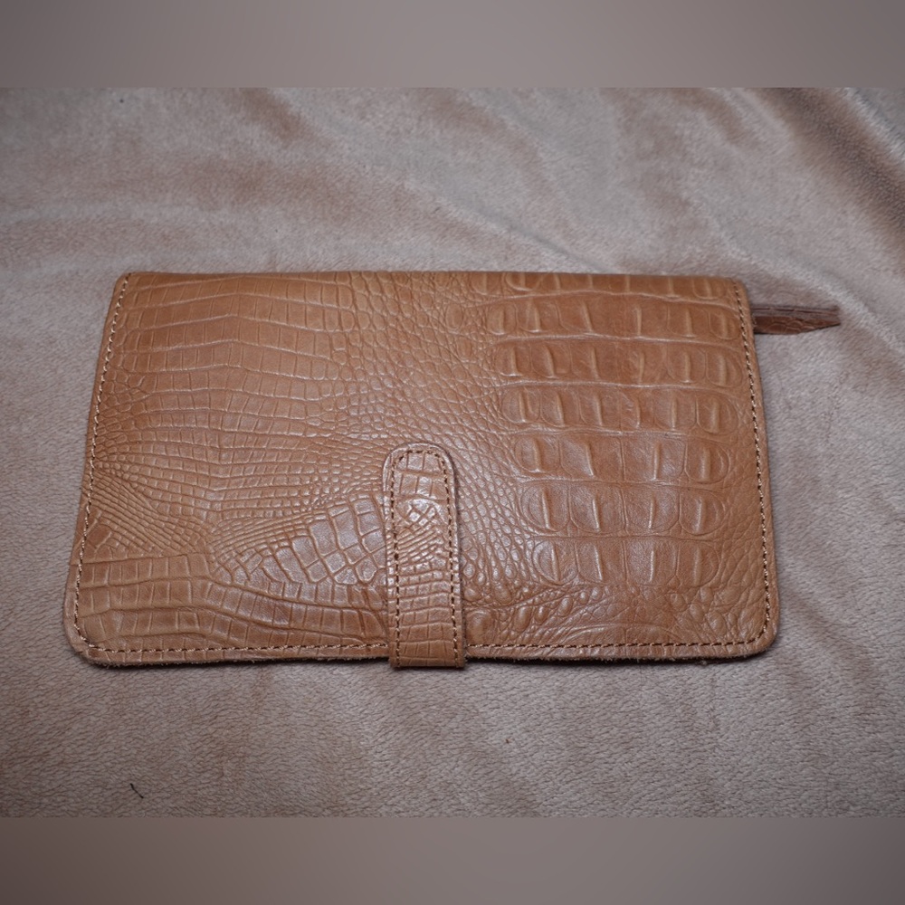 Croc Embossed Leather Wallet